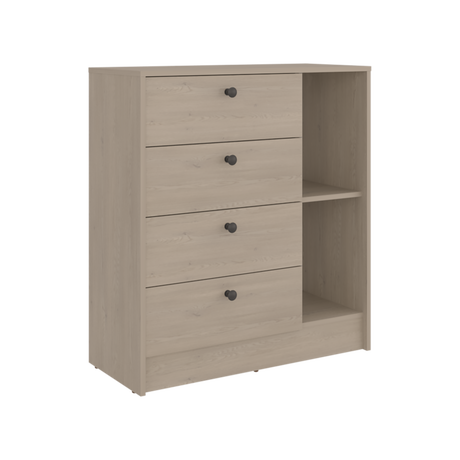 Cómoda Havana Cotta y Blanco 80x89cm de Cuatro Hileras con Cuatro Cajones - CAJONERAS Y COMODAS | Bylmo