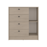 Cómoda Havana Cotta y Blanco 80x89cm de Cuatro Hileras con Cuatro Cajones - CAJONERAS Y COMODAS | Bylmo