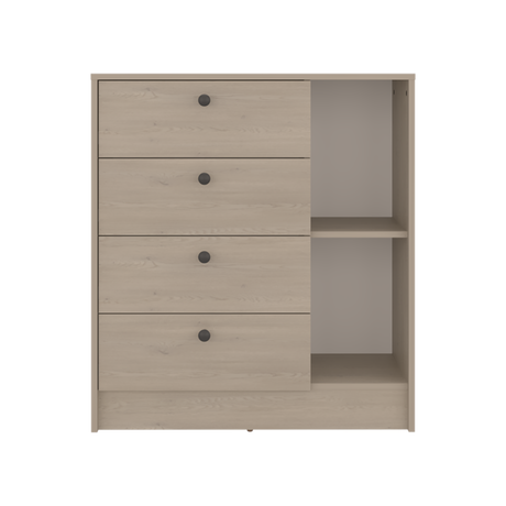 Cómoda Havana Cotta y Blanco 80x89cm de Cuatro Hileras con Cuatro Cajones - CAJONERAS Y COMODAS | Bylmo