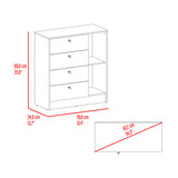Cómoda Havana Cotta y Blanco 80x89cm de Cuatro Hileras con Cuatro Cajones - CAJONERAS Y COMODAS | Bylmo