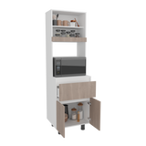 Alacena Express Blanco y Bardolino 60.2x194cm con Un Cajón y con Dos Puertas - ALACENAS Y MUEBLES MICROONDAS | Bylmo