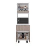 Alacena Express Blanco y Bardolino 60.2x194cm con Un Cajón y con Dos Puertas - ALACENAS Y MUEBLES MICROONDAS | Bylmo