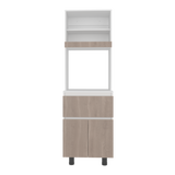 Alacena Express Blanco y Bardolino 60.2x194cm con Un Cajón y con Dos Puertas - ALACENAS Y MUEBLES MICROONDAS | Bylmo