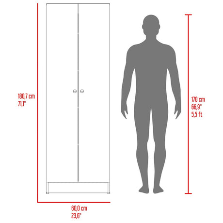 Alacena Blanco 60x180cm sin Cajones y con Dos Puertas - ALACENAS Y MUEBLES MICROONDAS | Bylmo