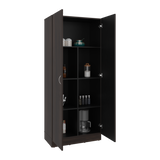 Alacena Dante Nogal y Wengue 76.5x181.2cm sin Cajones y con Dos Puertas - ALACENAS Y MUEBLES MICROONDAS | Bylmo