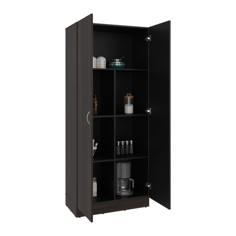 Alacena Dante Nogal y Wengue 76.5x181.2cm sin Cajones y con Dos Puertas - ALACENAS Y MUEBLES MICROONDAS | Bylmo