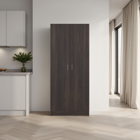 Alacena Dante Nogal y Wengue 76.5x181.2cm sin Cajones y con Dos Puertas - ALACENAS Y MUEBLES MICROONDAS | Bylmo