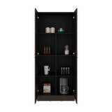 Alacena Dante Nogal y Wengue 76.5x181.2cm sin Cajones y con Dos Puertas - ALACENAS Y MUEBLES MICROONDAS | Bylmo