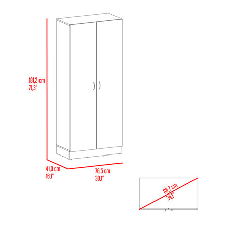 Alacena Dante Nogal y Wengue 76.5x181.2cm sin Cajones y con Dos Puertas - ALACENAS Y MUEBLES MICROONDAS | Bylmo