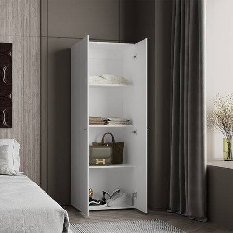 Closet Tuhogar Blanco 60x170cm sin Cajones y con Dos Puertas - CLOSETS | Bylmo