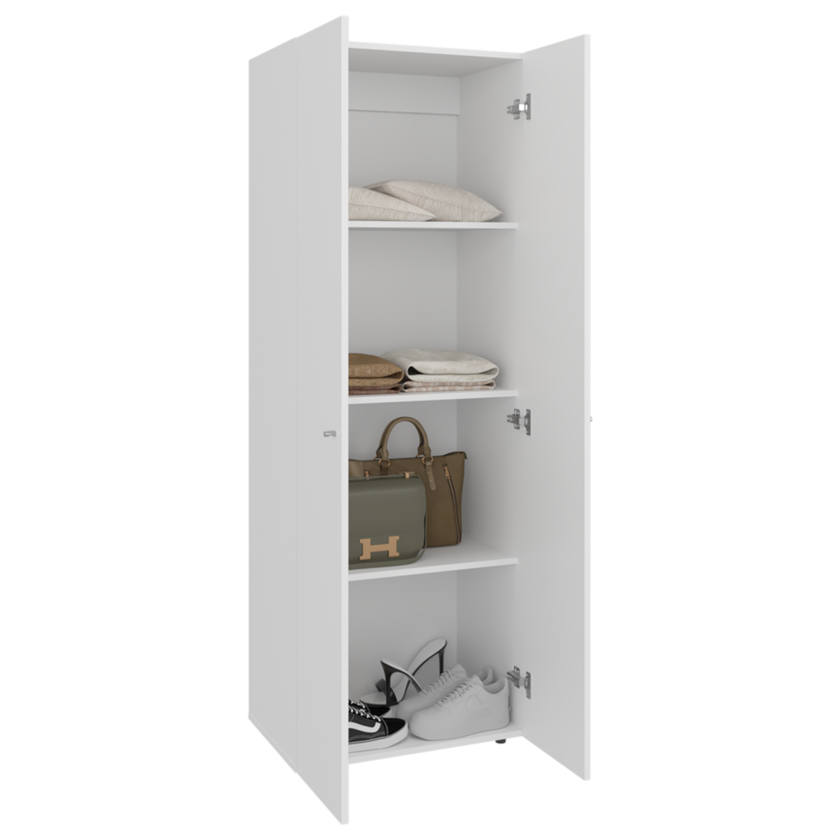 Closet Tuhogar Blanco 60x170cm sin Cajones y con Dos Puertas - CLOSETS | Bylmo