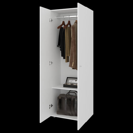 Closet Tuhogar Blanco 60x170cm sin Cajones con Dos Puertas y con Colgadero de Ropa - CLOSETS | Bylmo