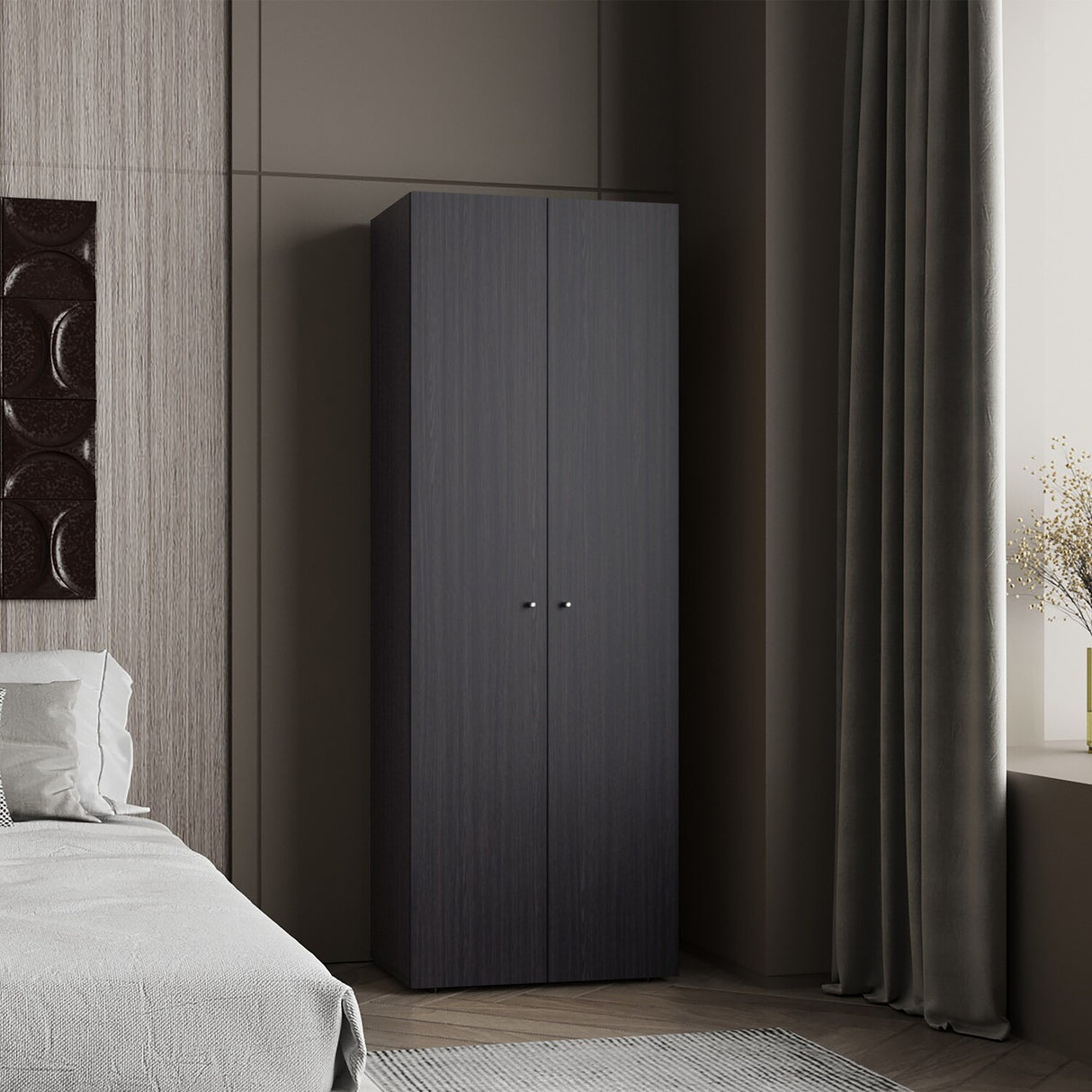 Closet Tuhogar Wengue 60x170cm sin Cajones y con Dos Puertas - CLOSETS | Bylmo