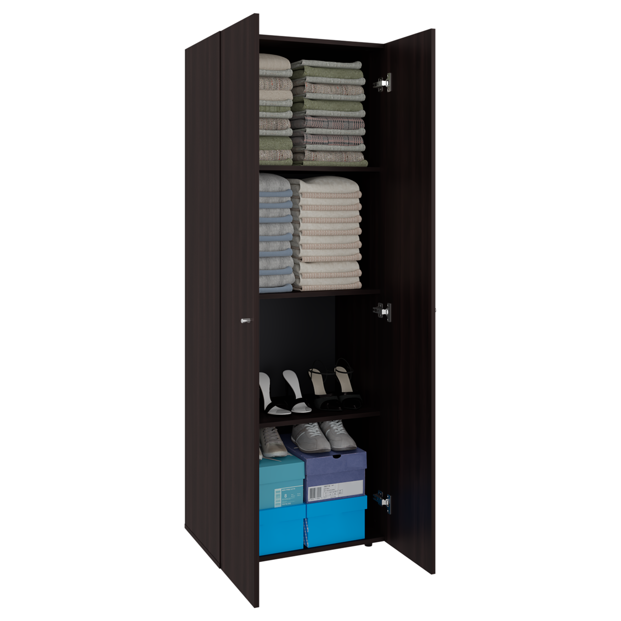 Closet Tuhogar Nogal y Wengue 60x170cm sin Cajones y con Dos Puertas - CLOSETS | Bylmo