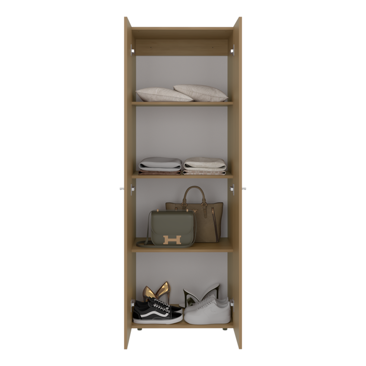 Closet Tuhogar Fresno Europeo y Blanco 60x170cm sin Cajones y con Dos Puertas - CLOSETS | Bylmo