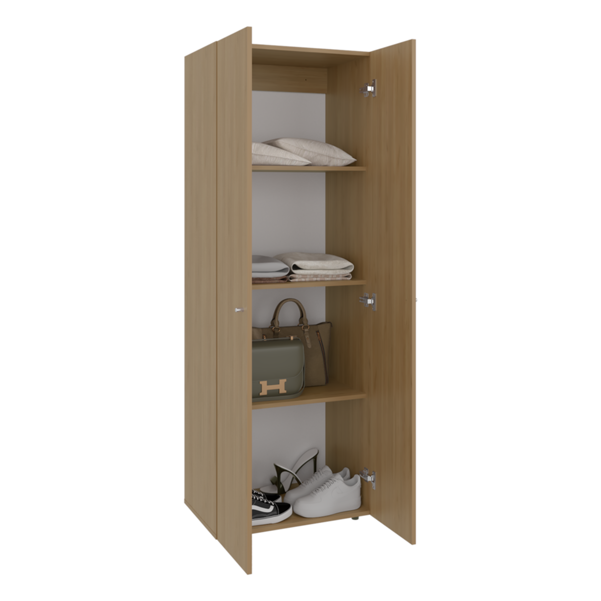 Closet Tuhogar Fresno Europeo y Blanco 60x170cm sin Cajones y con Dos Puertas - CLOSETS | Bylmo