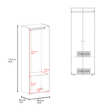 Closet Tuhogar Fresno Europeo y Blanco 60x170cm sin Cajones con Dos Puertas y con Colgadero de Ropa - CLOSETS | Bylmo