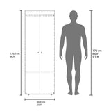 Closet Tuhogar Fresno Europeo y Blanco 60x170cm sin Cajones con Dos Puertas y con Colgadero de Ropa - CLOSETS | Bylmo
