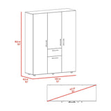 Closet Belen Fresno Europeo y Wengue 140x178cm con Un Cajón con Cuatro Puertas y con Colgadero de Ropa - CLOSETS | Bylmo