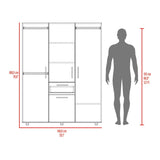 Closet Belen Fresno Europeo y Wengue 140x178cm con Un Cajón con Cuatro Puertas y con Colgadero de Ropa - CLOSETS | Bylmo