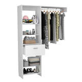 Closet Manchester Blanco 150x210.6cm con Un Cajón sin Puertas y con Colgadero de Ropa - CLOSETS | Bylmo