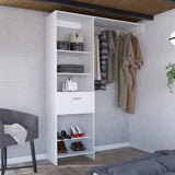 Closet Manchester Blanco 150x210.6cm con Un Cajón sin Puertas y con Colgadero de Ropa - CLOSETS | Bylmo