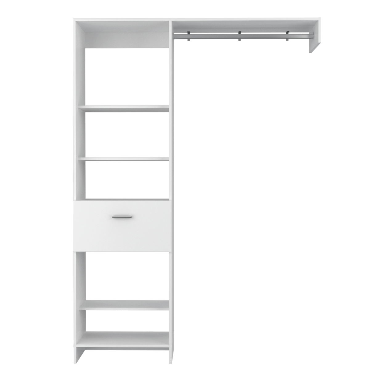Closet Manchester Blanco 150x210.6cm con Un Cajón sin Puertas y con Colgadero de Ropa - CLOSETS | Bylmo