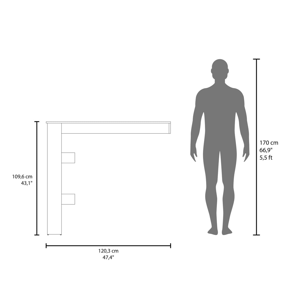Barra de Cocina Aurora Blanco 120.3x109.6cm con Tres Compartimientos - BARRAS Y MUEBLES AUXILIARES | Bylmo