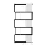 Biblioteca Noah Wengue y Blanco 80x175cm Rectangular con Siete Compartimientos - BIBLIOTECAS Y ESTANTERIAS | Bylmo