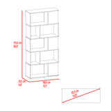 Biblioteca Noah Wengue y Blanco 80x175cm Rectangular con Siete Compartimientos - BIBLIOTECAS Y ESTANTERIAS | Bylmo