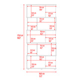 Biblioteca Noah Wengue y Blanco 80x175cm Rectangular con Siete Compartimientos - BIBLIOTECAS Y ESTANTERIAS | Bylmo