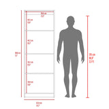 Estantería Home Fresno Europeo y Blanco 62.8x180.6cm Rectangular con Cuatro Compartimientos - BIBLIOTECAS Y ESTANTERIAS | Bylmo
