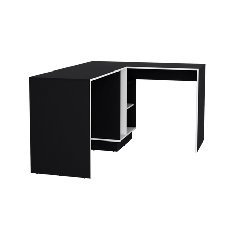 Escritorio en L Rookie Blanco y Wengue 151.5x76.5cm con Organizador de Libros - ESCRITORIOS | Bylmo