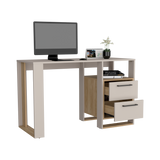 Escritorio Verlot Capri y Fresno 120x75cm con Dos Cajones y con Organizador de Libros - ESCRITORIOS | Bylmo