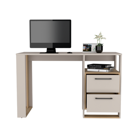 Escritorio Verlot Capri y Fresno 120x75cm con Dos Cajones y con Organizador de Libros - ESCRITORIOS | Bylmo