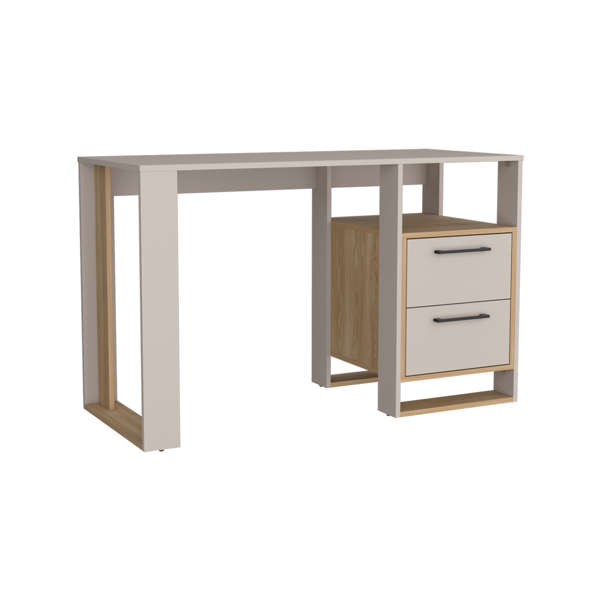 Escritorio Verlot Capri y Fresno 120x75cm con Dos Cajones y con Organizador de Libros - ESCRITORIOS | Bylmo