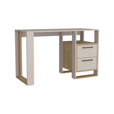 Escritorio Verlot Capri y Fresno 120x75cm con Dos Cajones y con Organizador de Libros - ESCRITORIOS | Bylmo