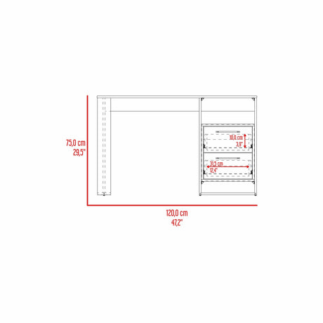Escritorio Verlot Capri y Fresno 120x75cm con Dos Cajones y con Organizador de Libros - ESCRITORIOS | Bylmo