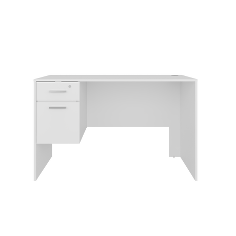 Escritorio Millier Blanco 120x75cm con Dos Cajones y con Organizador de Libros - ESCRITORIOS | Bylmo