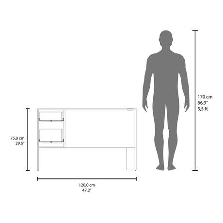 Escritorio Millier Blanco 120x75cm con Dos Cajones y con Organizador de Libros - ESCRITORIOS | Bylmo