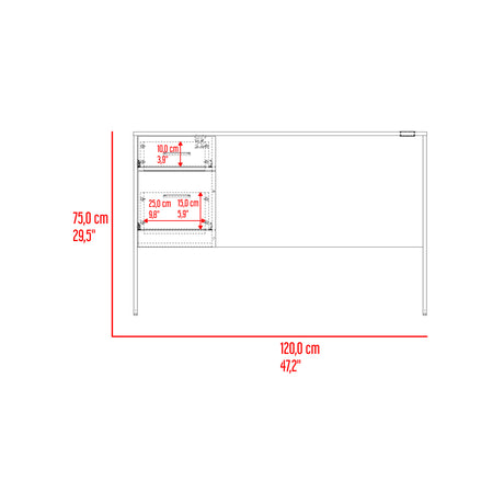 Escritorio Millier Bardolino 120x75cm con Dos Cajones y con Organizador de Libros - ESCRITORIOS | Bylmo