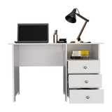 Escritorio Bianco Blanco 120x75cm con Tres Cajones y con Organizador de Libros - ESCRITORIOS | Bylmo