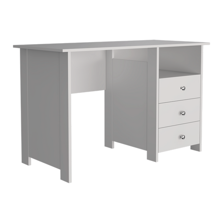 Escritorio Bianco Blanco 120x75cm con Tres Cajones y con Organizador de Libros - ESCRITORIOS | Bylmo