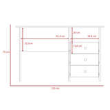 Escritorio Bianco Blanco 120x75cm con Tres Cajones y con Organizador de Libros - ESCRITORIOS | Bylmo