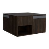 Mesa de Centro Lucien Nogal 80x45cm con Dos Asientos y con Compartimiento - MESAS DE CENTRO | Bylmo