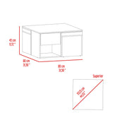 Mesa de Centro Lucien Nogal 80x45cm con Dos Asientos y con Compartimiento - MESAS DE CENTRO | Bylmo
