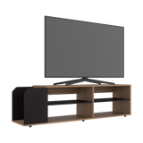 Rack de TV Solene Fresno Europeo y Wengue 150x42cm para TV Hasta 60" Pulgadas con Seis Compartimientos - MUEBLES DE TV | Bylmo