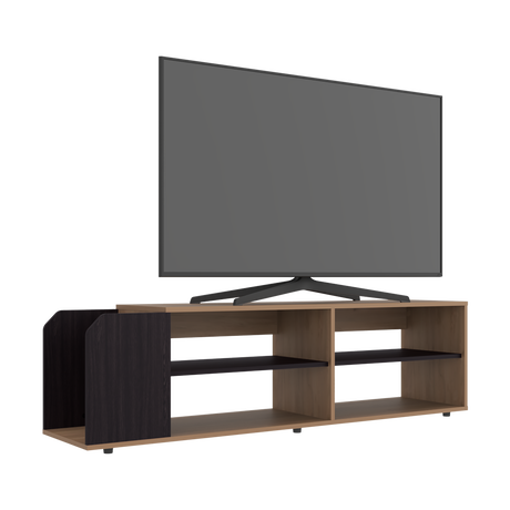 Rack de TV Solene Fresno Europeo y Wengue 150x42cm para TV Hasta 60" Pulgadas con Seis Compartimientos - MUEBLES DE TV | Bylmo