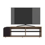 Rack de TV Solene Fresno Europeo y Wengue 150x42cm para TV Hasta 60" Pulgadas con Seis Compartimientos - MUEBLES DE TV | Bylmo