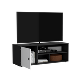 Rack de TV Noah Wengue y Blanco 120x44cm para TV Hasta 55" Pulgadas con Cinco Compartimientos - MUEBLES DE TV | Bylmo